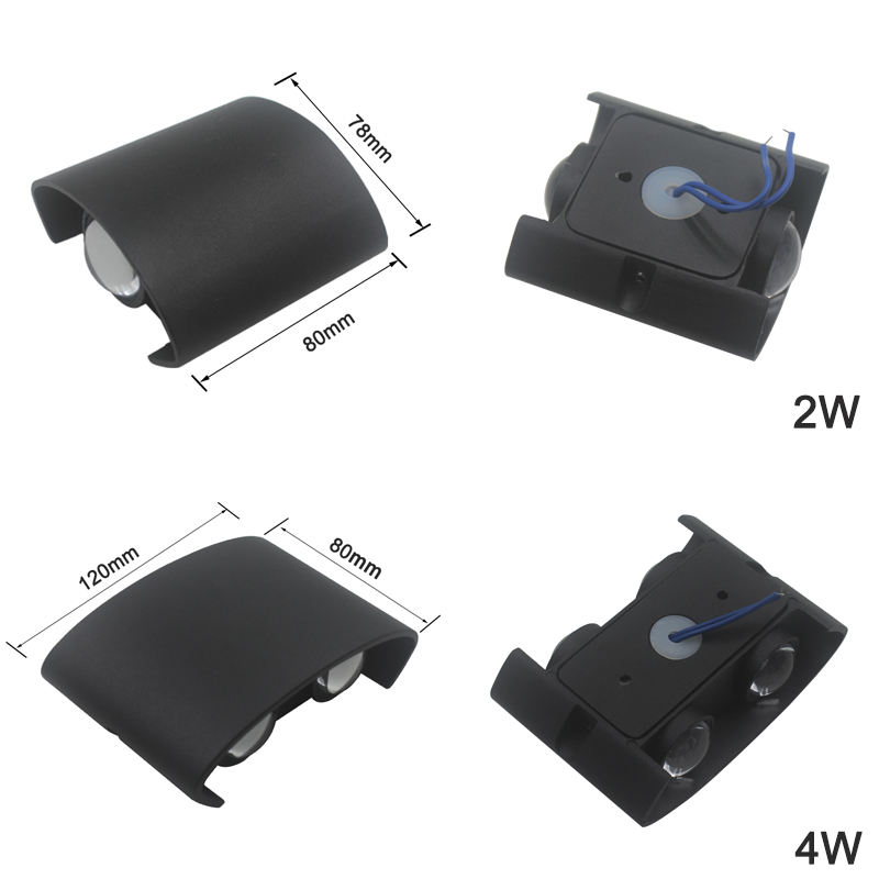 2W 4W 6W 8W 10W 12W Oval Up And Down Outdoor Wasserdichte Wand Lampe Montiert Wasserdicht IP65 Außenwand Licht Veranda Garten Licht