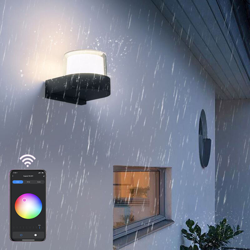 2023 Tuya APP Controle LED Intelligente Wand Lampe IP65 Wasserdichte Bunte Modische Dekorative Wand Lampe