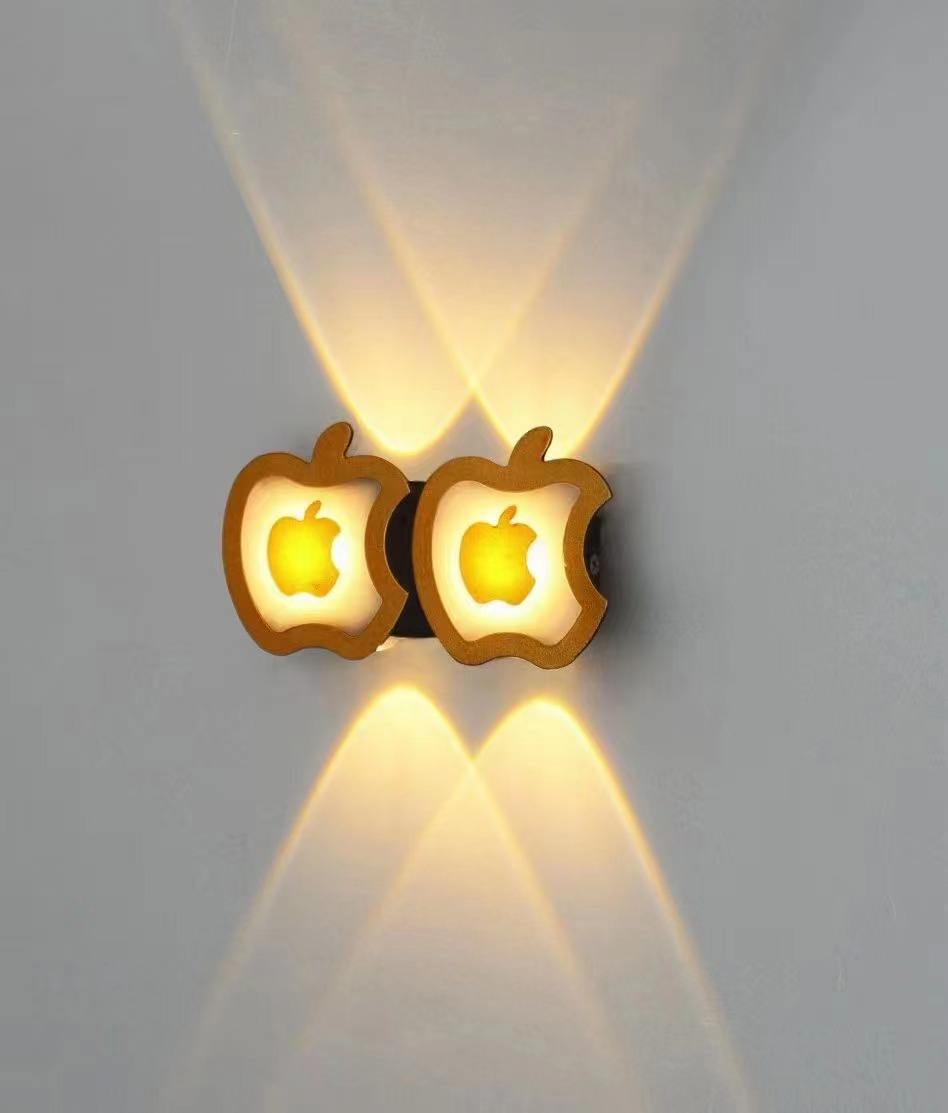 6W Outdoor Wasserdichte Wand Lampe Apfel Muster Dekorative Lampe Led Nachtlicht Wandleuchte Moderne Oben Und Unten Wand licht Garten
