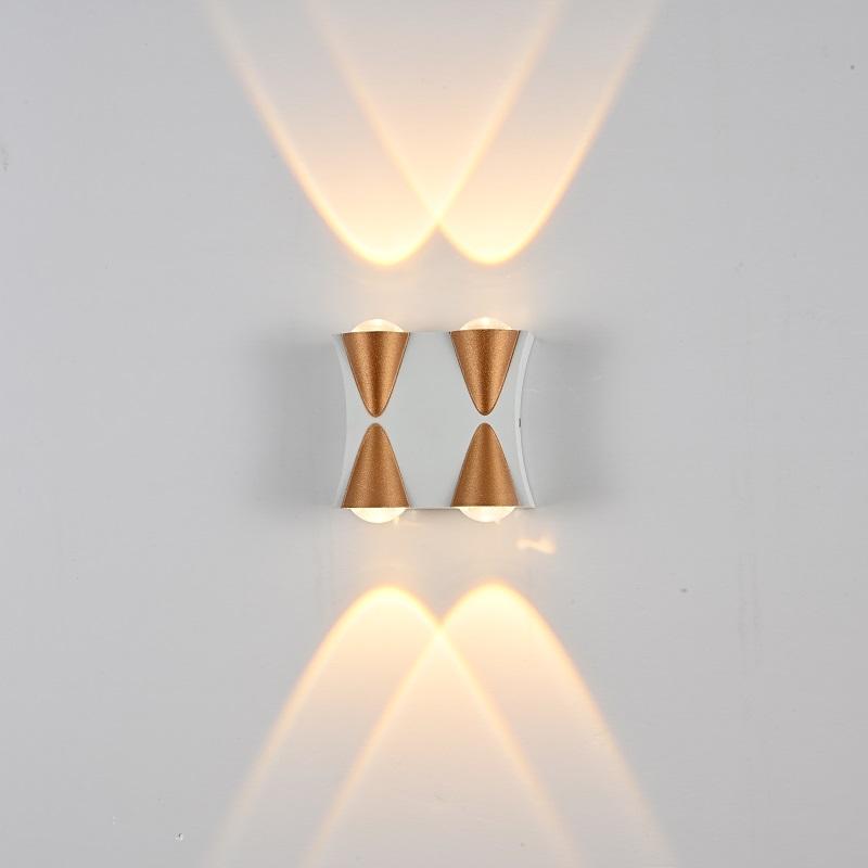 LED-Wandleuchte, wasserdicht, IP65, Aluminium, Garten-Wandleuchte, Gold, Schwarz, weißes Licht, Innen- und Außenwandleuchte