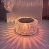 Spanische Rosenkristall-Tischlampe, Schlafzimmer-Schreibtischlampen, LED-Lampen für Nachttisch, USB-Aufladung, romantisches Nachtlicht, Blütenblatt-Atmosphäre 