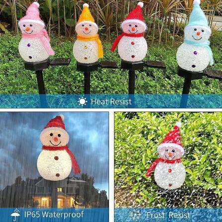 Weihnachten Solar Led-leuchten Schneemann Garten Dekoration Wasserdichte Licht Outdoor Post Lampe Rasen Landschaft Led Solar Beleuchtung 2023