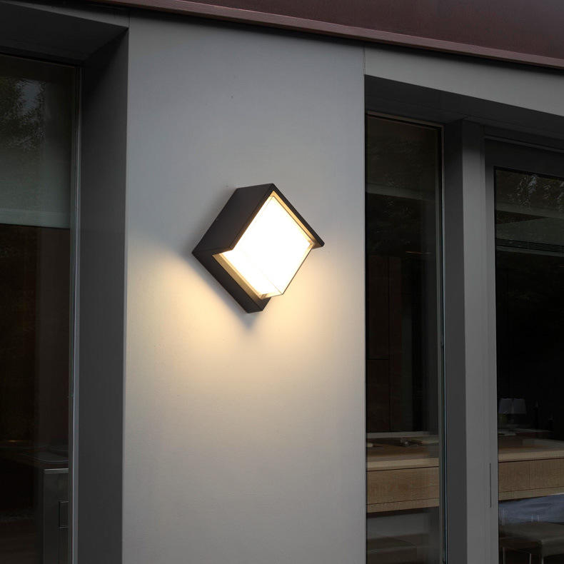 Wasserdichte Led-wandleuchte Garten Außendekoration Haustür Beleuchtung Wandleuchte AC85-260V Leuchte Schwarz Lampenschirm Leuchte
