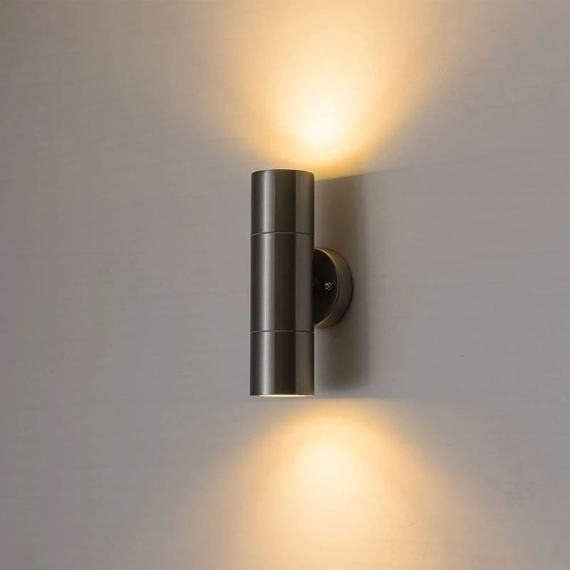 Wasserdichte LED-Wandleuchte Up And Down für den Außenbereich aus Edelstahl mit GU10-Glühbirne