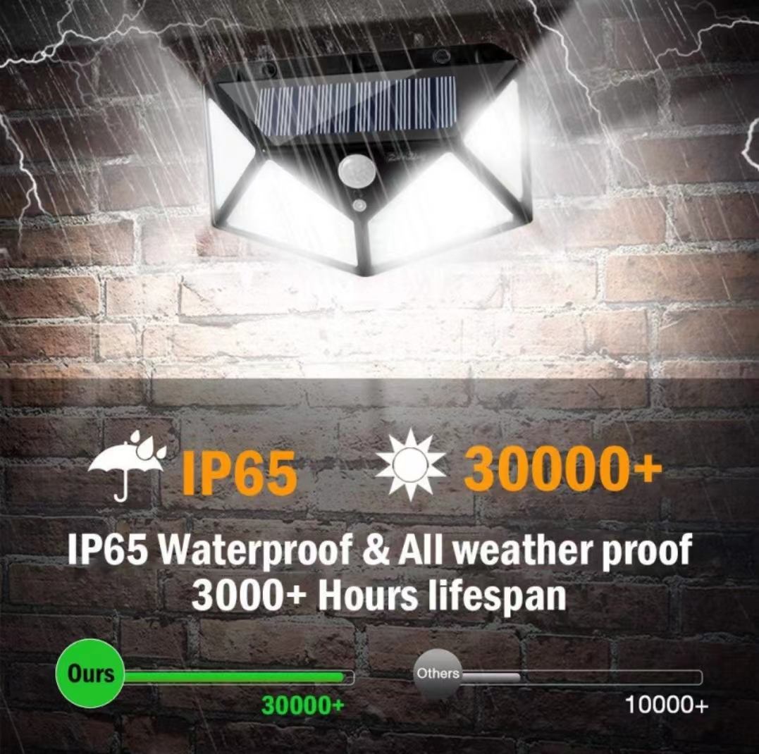 Beste Outdoor-Hinterhof-Gartentreppe, wasserdicht, IP67, Solarenergie, 4-seitig, Beleuchtung, Wandleuchte, LED-Bewegungsmelder, LED-Solarlicht