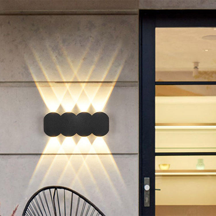 4W 6W 8W Schwarz 001 Wasserdichte Wandleuchte Beliebtes Design Up And Down Wandleuchte Hotellampe LED Wandleuchten