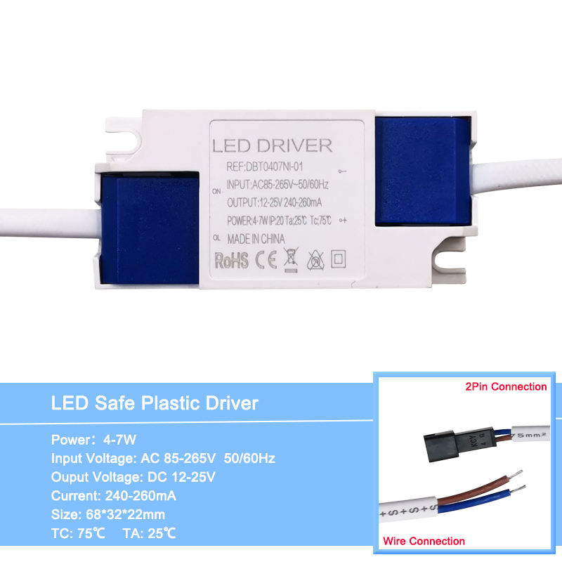 1–36 W sicheres Kunststoffgehäuse, LED-Treiber, Lichttransformator, Konstantstrom-300-mA-Netzteil, Adapter für LED-Lampe/Chip