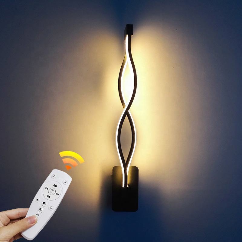 21 W LED-Wandleuchte, 2,4 G, stufenlos dimmbare Wandleuchten mit Fernbedienung, Treppen, Korridor, lang, warmweiß, drei Farbtemperaturen