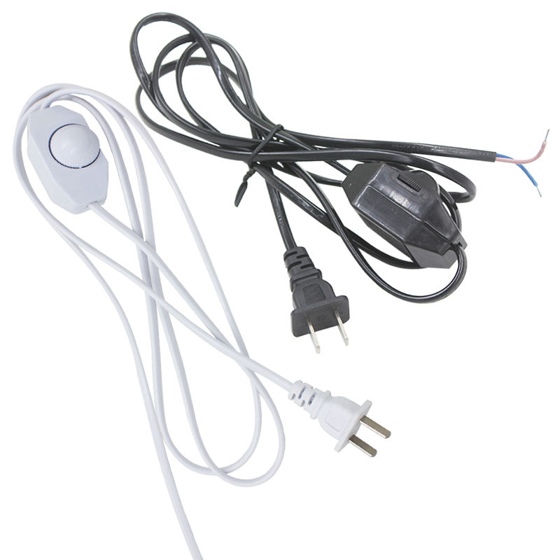 Dimmbarer 1,8 m EU/US-Stecker, runder Schalter, Kabel, Kabel, Stecker, Stromversorgung für LED-Lampen, Lampenschirm, Papierleuchten, Sternlampen