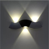 Leichte 3W LED Wandleuchten Innen Up and Down Wandlampe aus Aluminium Hallenlampe Wandbeleuchtung Silber Kaltweiß