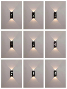Buchstaben-Wandleuchte, digitale Wandleuchte, Auf- und Ab-LED-Wandleuchte, Hausnummernleuchte, LED-Wandleuchte für den Außenbereich, LED-Beleuchtung, LED-Wandleuchte für den Außenbereich