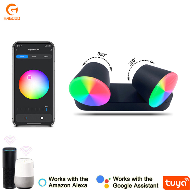 9W LED-Wandleuchten App-Steuerung LED-Leuchten Intelligente Wandleuchte Handy-Steuerung Wandleuchte Teetassenform kann gedreht werden TUYA APP-Steuerungsleuchten