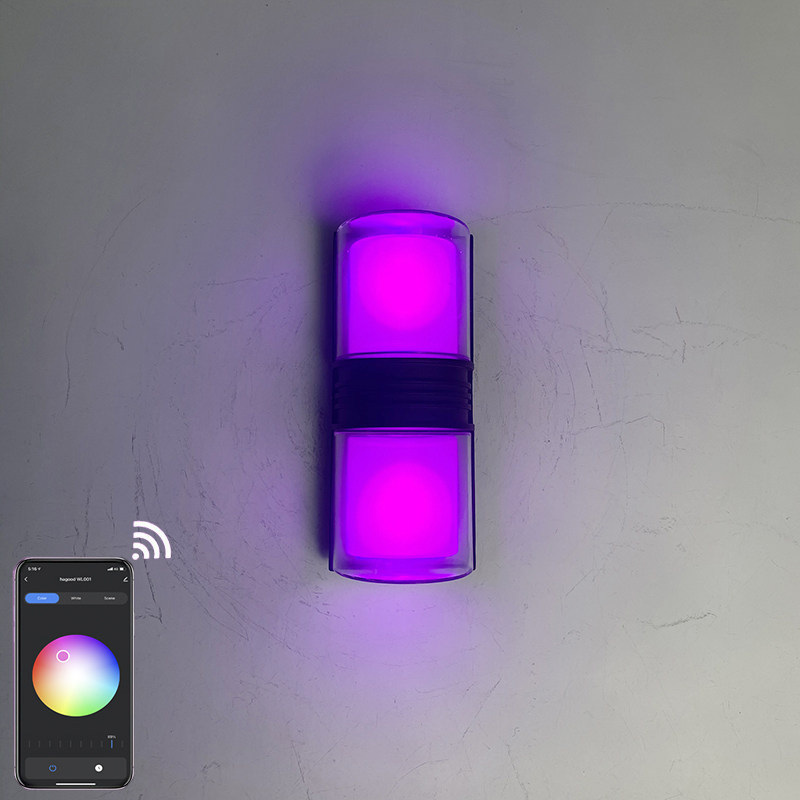 9W APP Control RGBW Home Bar Hotel Dekorative Wifi Smart APP Wandleuchten Outdoor LED Wandleuchten