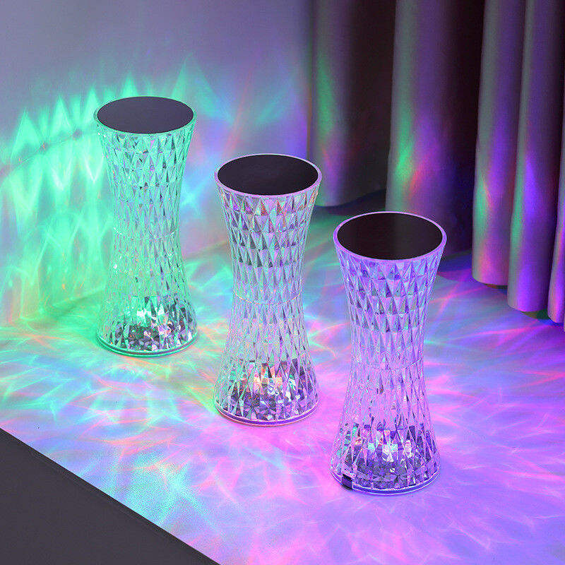 Kleine Taille Kristall 16 Farbe Tischlampe Bar Tisch Atmosphäre Lampe Unplugged Schlafzimmer Nachttischlampe Geburtstagsgeschenk für Freundin