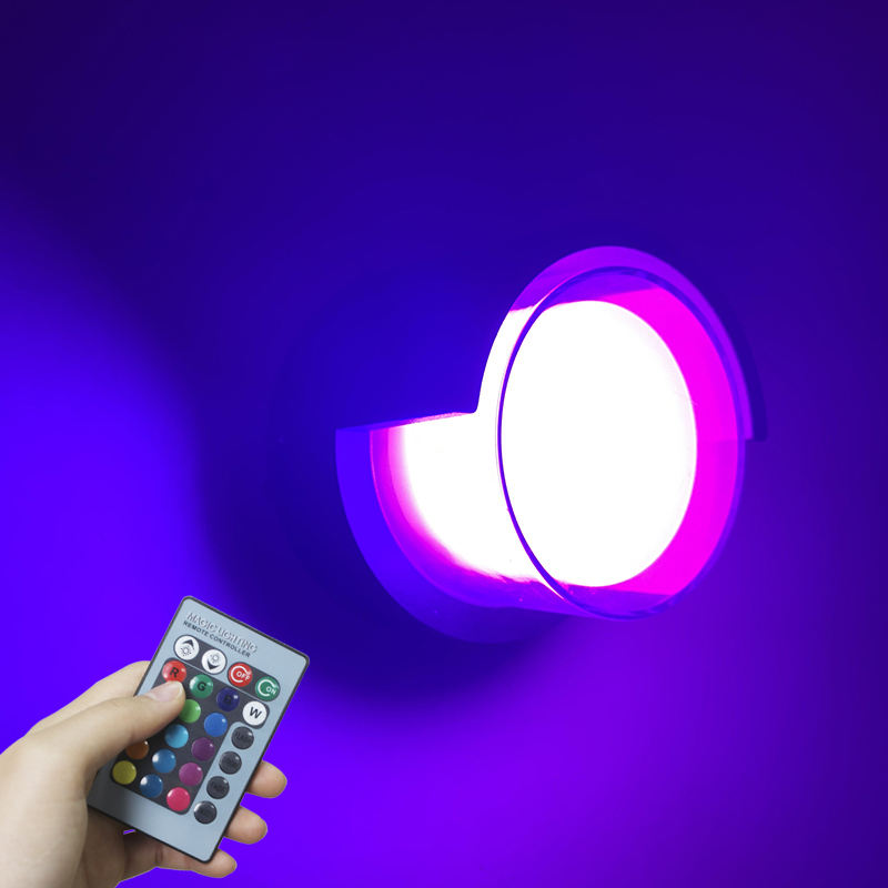 Neue 5W wasserdichte Acryl-Art-Deco-Wand-LED-Leuchte Außenbeleuchtung Wandleuchte RGB mit Fernbedienung