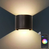 APP-Steuerung, intelligente LED-Wandleuchte, rund, verstellbar, Wandleuchte, für den Außenbereich, Garten, IP65, moderne 9-W-LED-Wandleuchte, nach oben und unten montierte LED-Wandleuchte, App-gesteuerte Lichter