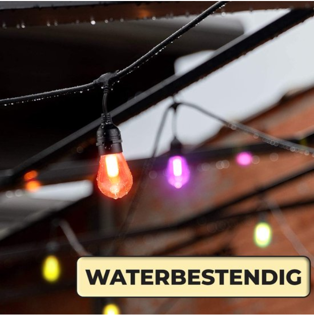 Intelligente Gartenbeleuchtung 15 m RGB-Gartenatmosphäre Beleuchtungskabel Smartphone-Steuerung E27-Stecker Hersteller Direktvertrieb
