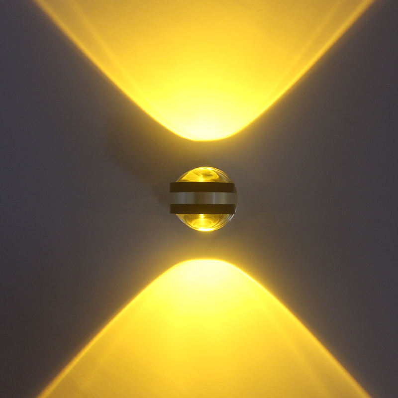2W 6W Indoor Crystal Light Up And Down Wandleuchte RGB Wandleuchte Runde Wandleuchte Glas Wandleuchte
