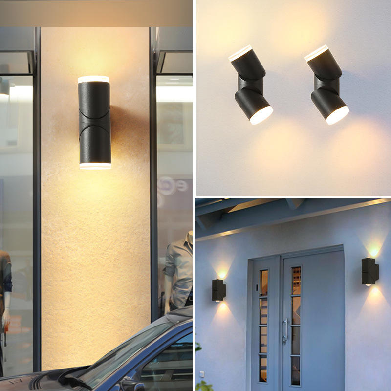 Outdoor Verstelbare Hoek Wandlamp COB Neer Licht Hotel Villa Buitenmuur Enkele Dubbele Kop Wandlamp Eenvoudige Aluminium