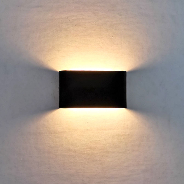 6W 12W 14W Rechteckige LED-Wandbeleuchtung, Schwarz-Weiß-Shell-LED-Wandleuchte, Innen-LED-Lichtleisten für den Innenbereich