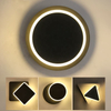 Quadratische LED-Wandleuchte für Schlafzimmer, Wohnzimmer, weiß, schwarz, Wandleuchte, 360 Grad drehbar, Metall, 18 W/24 W