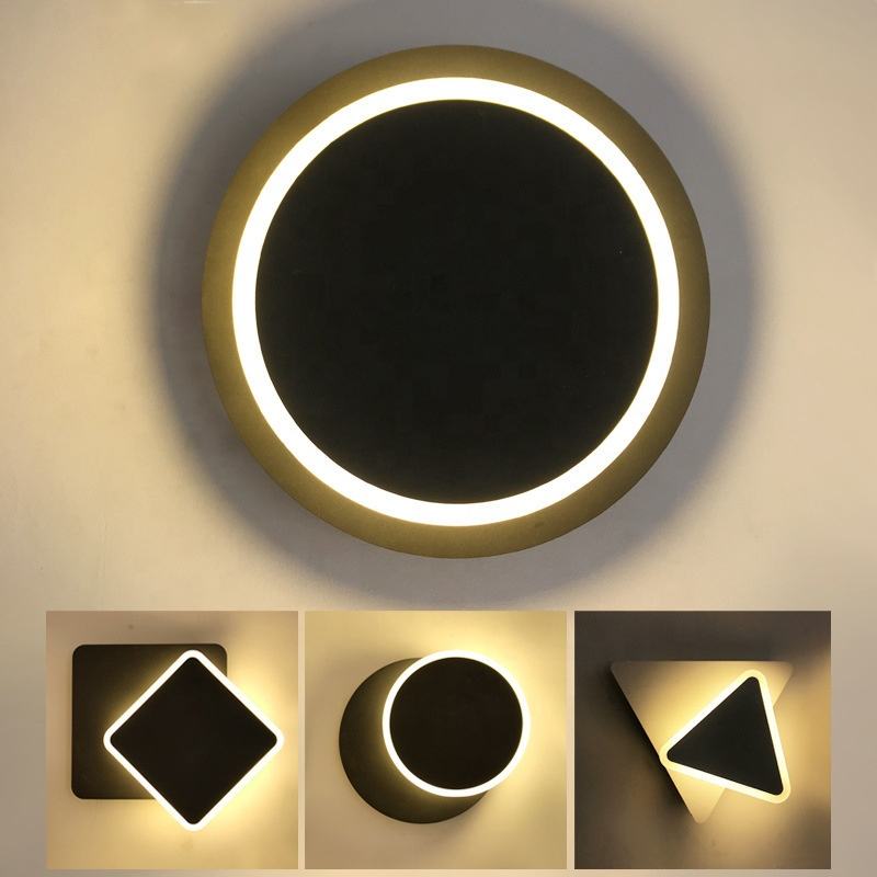 Quadratische LED-Wandleuchte für Schlafzimmer, Wohnzimmer, weiß, schwarz, Wandleuchte, 360 Grad drehbar, Metall, 18 W/24 W