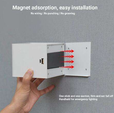 Wandlampe mit Induktionssensor, USB-Aufladung, wiederaufladbare LED-Wandleuchte, magnetisch, mit 2000 mAh batteriebetrieben