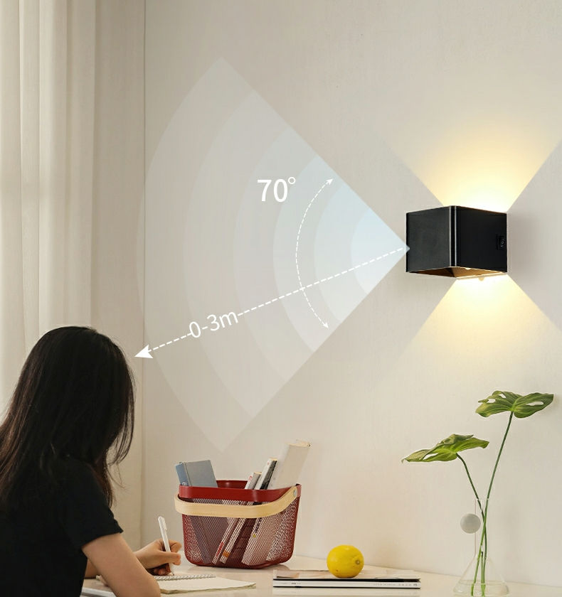 2023 USB Aufladbare Wand Lichter Hause Innen Motion Sensor Beleuchtung Schlafzimmer Nacht Lampe Korridor Treppe Dekor Lichter Wand Lampe