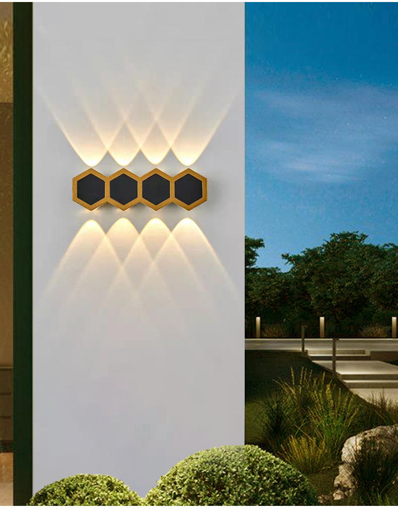 2W 3W 5W 6W 7W 8W Wandlampen Led Honeycomb Gold Schwarz Leuchten nach oben und unten leuchtende Körperlampe Beleuchtungsstil Moderne Bürolampe