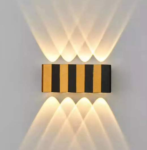 4W 6W 8W 10W LED-Wandleuchte, rechteckig, goldfarben, schwarz, nach oben und unten leuchtende Körperlampe, Beleuchtungsstil, moderne Wandleuchte