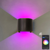 9W RGB TUYA APP-Steuerung LED-Wandleuchte Wasserdicht IP65 Veranda Garten auf und ab Wandleuchte Halbrunde wasserdichte Wandleuchte