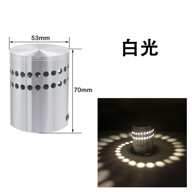 3W heiße Verkäufe Spiralloch LED Wandleuchte Licht Lampe kaltes warmes Licht