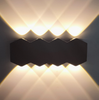 Neue schwarze wasserdichte 4W 6W 8W Außenwandleuchte Up And Down Lights Wandmontierte rautenförmige Wandleuchte