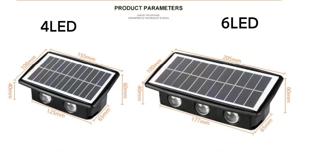 6LED Solar Wandleuchte Im Freien Wasserdichte LED Wandleuchten für Hof Straße Landschaft Garten Dekor Lampe Solar Außenwandleuchte