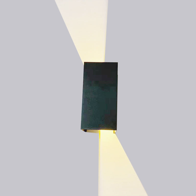 12W 20CM Schwarz-Weiß-Würfel wasserdichte LED-Wandleuchte IP65 Wandleuchte quadratische Veranda Garten auf und ab