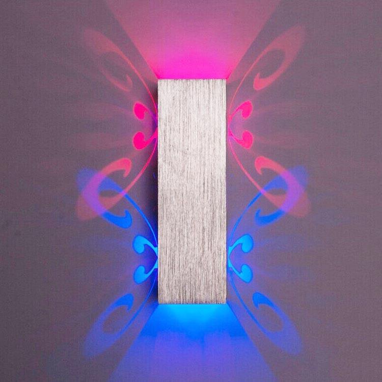 Hochwertige 6-W-Wandleuchte aus Aluminium für den Innenbereich. 2-W-Schmetterlingswandleuchten mit Fernbedienung, Nachtlicht, LED-Nachttischwand 