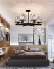 70W moderne Kronleuchter Kristall-Kronleuchter Schlafzimmer Deckenleuchten Schwarze LED-Pendelleuchte Nordic Design Aluminium Moderne leuchtende Lampe Beleuchtung Wohnzimmer Packraum Deckenleuchte