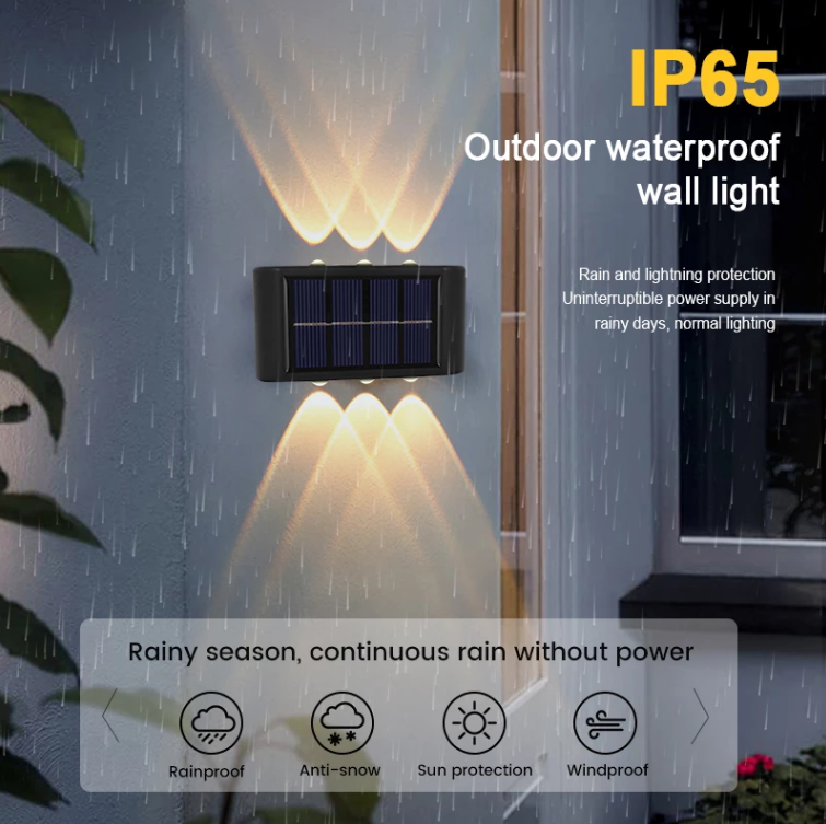 4LED 6LED oben und unten solar wandleuchte außendekoration gartenhof hause wandleuchte wasserdicht leuchtende außenwaren