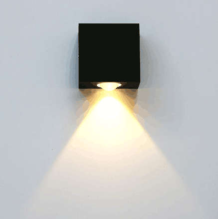 3W LED-Wandleuchte, einseitige Wandleuchte, Aluminium-Einzelkopf-Wandleuchte, AC85-265V, gebürstetes schwarzes Silbergehäuse