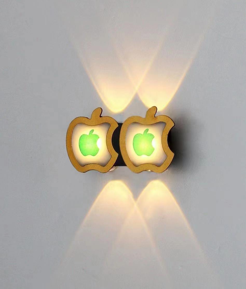 6W Outdoor Wasserdichte Wand Lampe Apfel Muster Dekorative Lampe Led Nachtlicht Wandleuchte Moderne Oben Und Unten Wand licht Garten