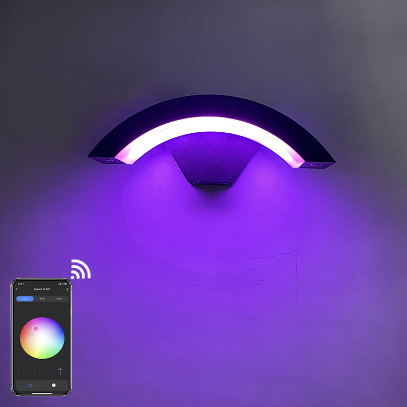 Tuya Smart WiFi LED Wandleuchte Outdoor Veranda Licht Garten Wasserdichte Wandleuchte RGBW 15W Dimmbar Funktioniert mit Alexa & Google Home