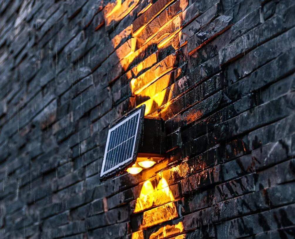 4LEDSolar Wandleuchte für den Außenbereich, wasserdichte LED-Wandleuchten für Hof, Straße, Landschaft, Garten, Dekor, Lampe, Solar-Außenwandleuchte