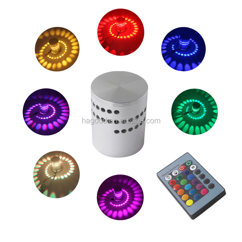 Meistverkaufte 3W AC85~265V Aluminium Wandleuchte Innendekoration Lampe RGB Wandleuchte mit Controller