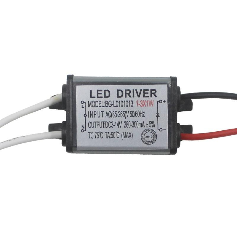 1-3W IP65 Wasserdichter LED-Lichttreiber AC85-265V DC3-43V LED-Transformator-Netzteiladapter für LED-Lampen/Chips im Freien