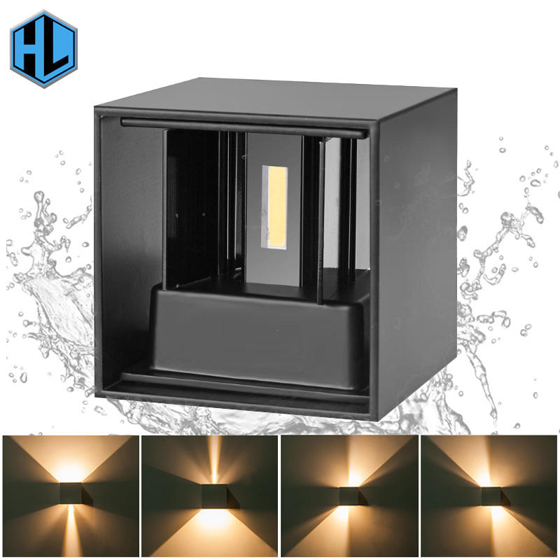 Einstellbare IP65 High Lumen 12W Cube Up And Down LED-Außen-LED-Wandleuchte