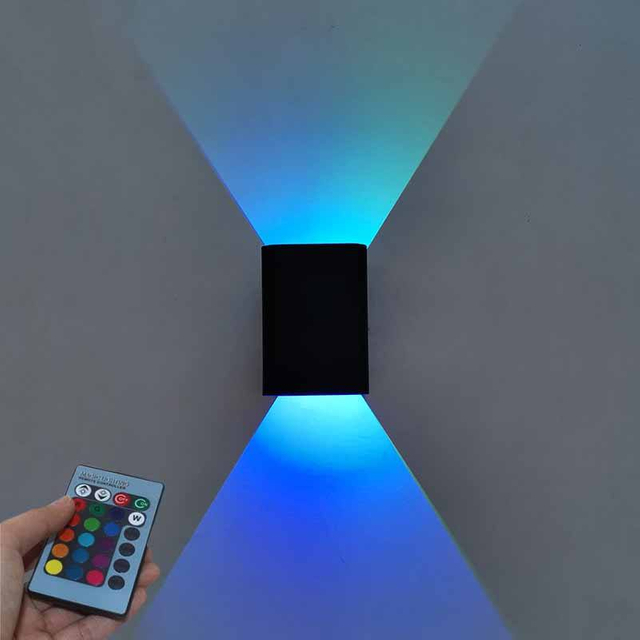 RGB 3W LED Wandleuchte Effekt Wandleuchte mit Fernbedienung Bunte Wandlampe für den Innenbereich