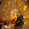 Outdoor-Feuerwerk, Kupferdraht, LED-Lichterkette, 100 LEDs, wasserdicht, Weihnachts-Lichterkette, hängende Dekorationslichter, batteriebetrieben