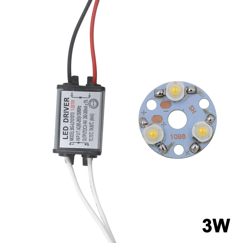 3 W Hochleistungs-Glühbirnenlampe mit LED-Treiberadapter, Treiber-Beleuchtungstransformator 280–300 mA
