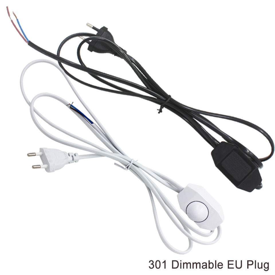 Leitungskabel 303/304/317/301 Dimmer-Netzkabel/Doppelknopfschalter EU-Steckerkabel für LED-Birne/Schreibtischleuchte, USA