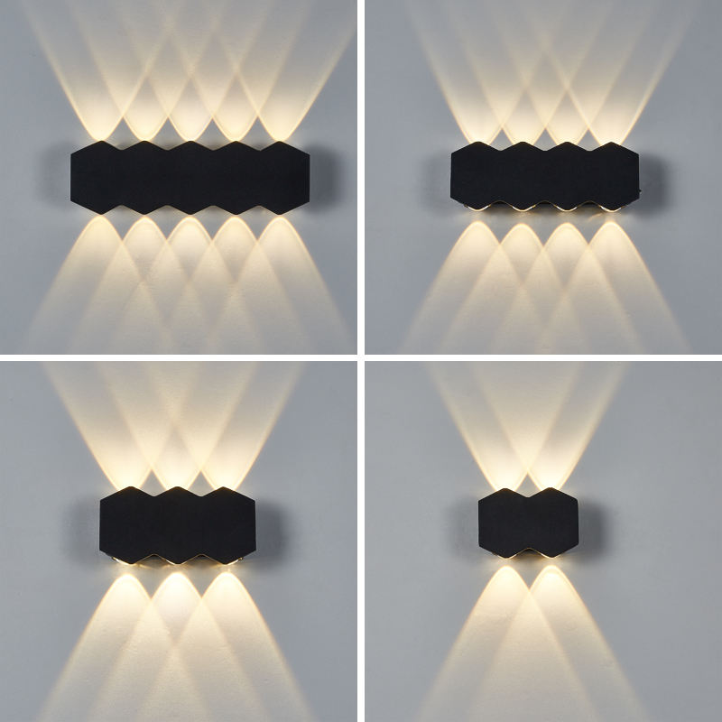 4W 6W 8W 10W Neue schwarze wasserdichte Wandleuchte für den Außenbereich, Auf- und Ab-Lichter, Wandmontage, hergestellt in China, LED-Licht auf und ab